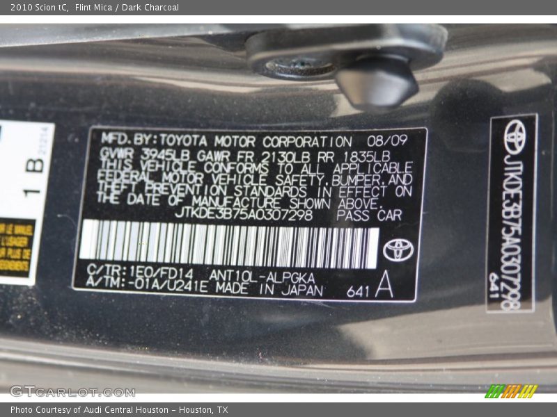 Flint Mica / Dark Charcoal 2010 Scion tC