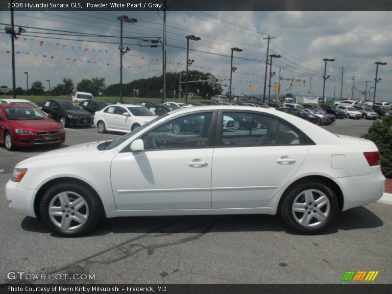 Powder White Pearl / Gray 2008 Hyundai Sonata GLS