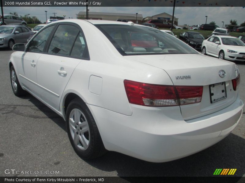 Powder White Pearl / Gray 2008 Hyundai Sonata GLS