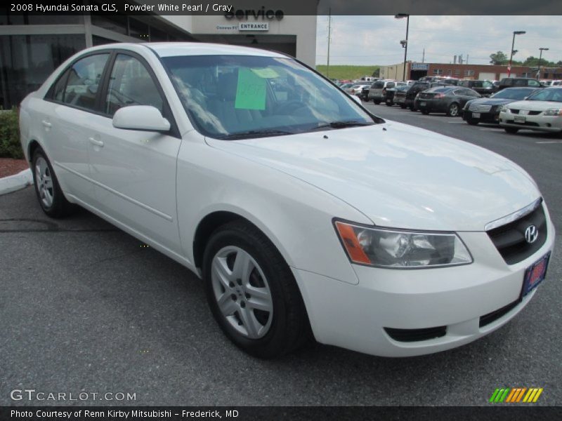 Powder White Pearl / Gray 2008 Hyundai Sonata GLS