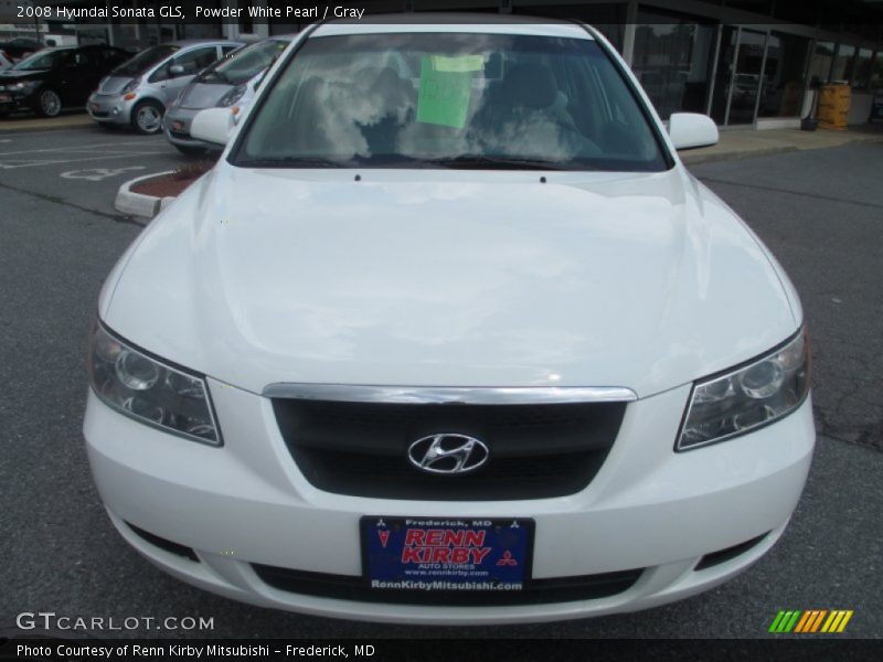 Powder White Pearl / Gray 2008 Hyundai Sonata GLS