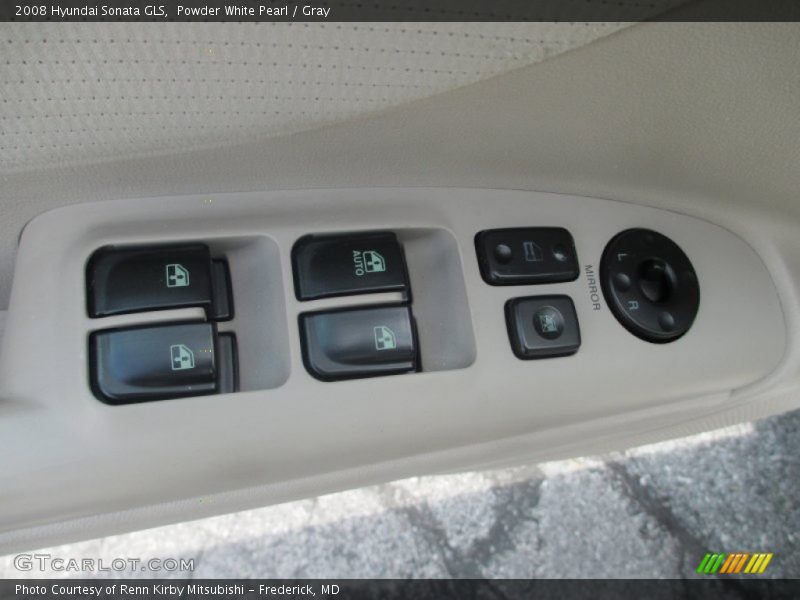 Powder White Pearl / Gray 2008 Hyundai Sonata GLS