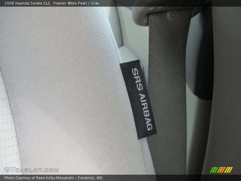 Powder White Pearl / Gray 2008 Hyundai Sonata GLS