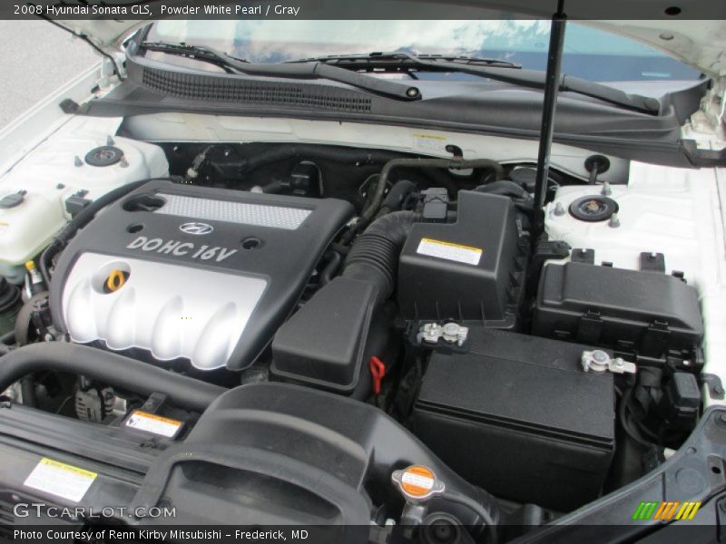Powder White Pearl / Gray 2008 Hyundai Sonata GLS