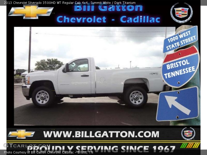 Summit White / Dark Titanium 2013 Chevrolet Silverado 3500HD WT Regular Cab 4x4