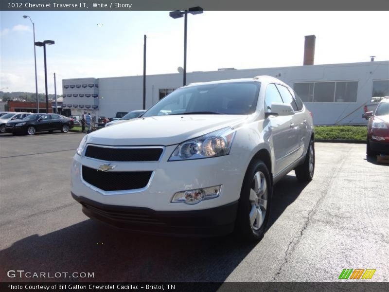 White / Ebony 2012 Chevrolet Traverse LT