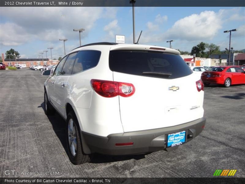 White / Ebony 2012 Chevrolet Traverse LT