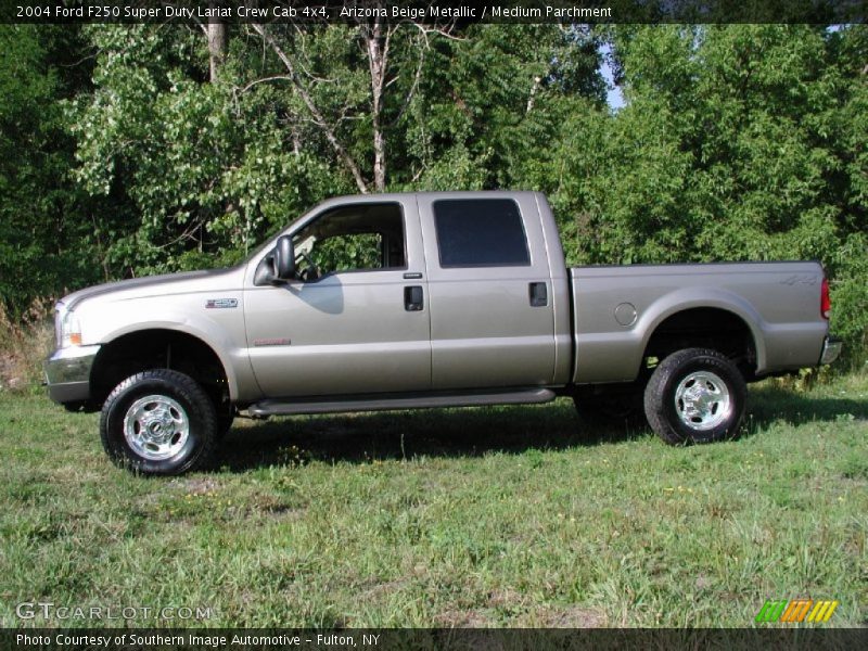 Arizona Beige Metallic / Medium Parchment 2004 Ford F250 Super Duty Lariat Crew Cab 4x4