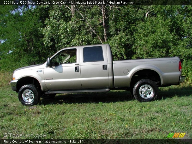 Arizona Beige Metallic / Medium Parchment 2004 Ford F250 Super Duty Lariat Crew Cab 4x4