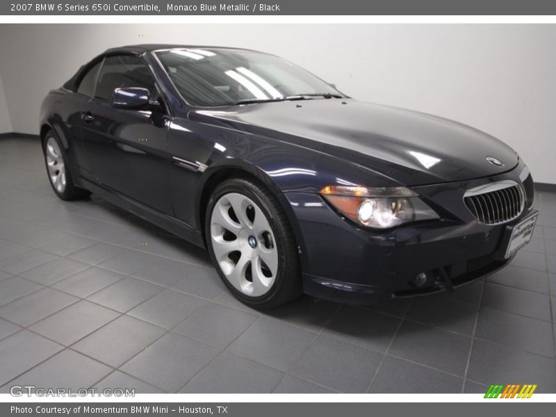Monaco Blue Metallic / Black 2007 BMW 6 Series 650i Convertible