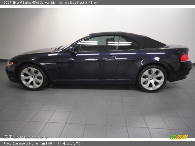 Monaco Blue Metallic / Black 2007 BMW 6 Series 650i Convertible