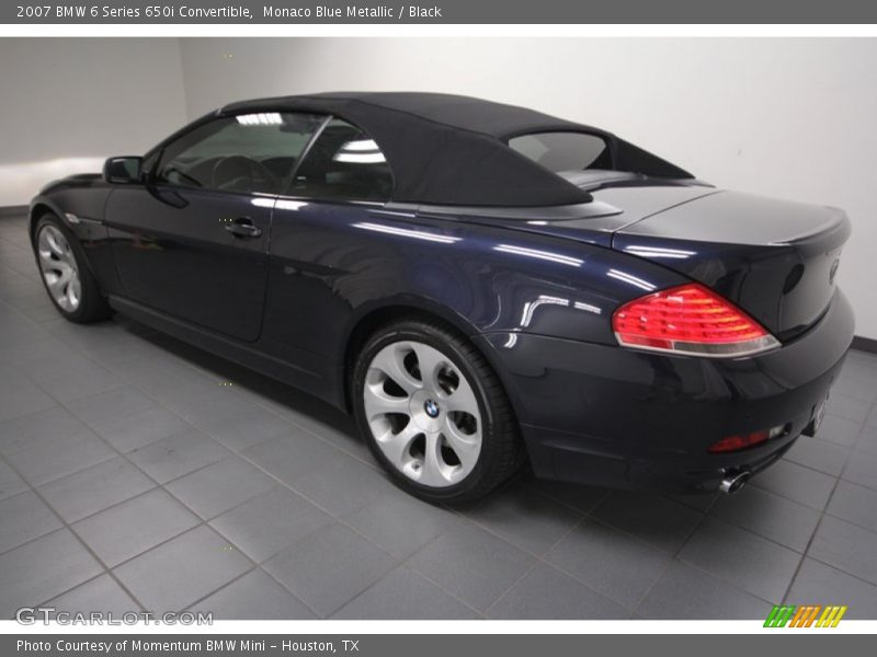 Monaco Blue Metallic / Black 2007 BMW 6 Series 650i Convertible