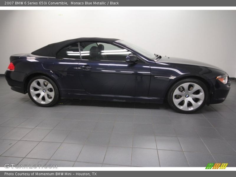 Monaco Blue Metallic / Black 2007 BMW 6 Series 650i Convertible