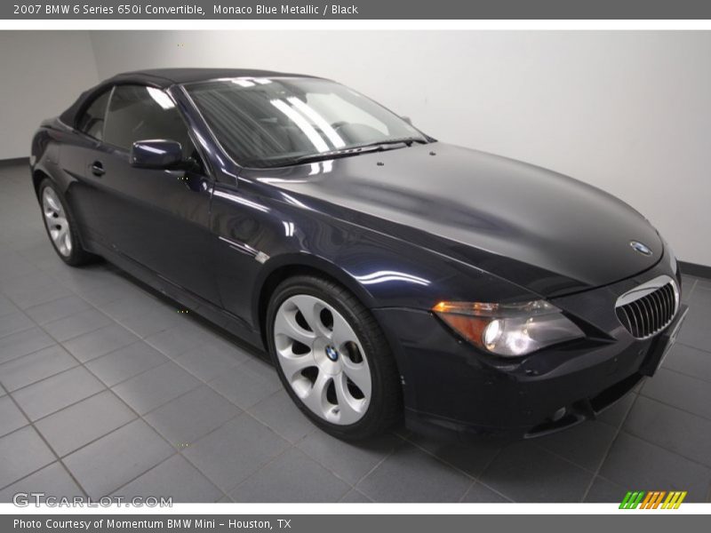 Monaco Blue Metallic / Black 2007 BMW 6 Series 650i Convertible