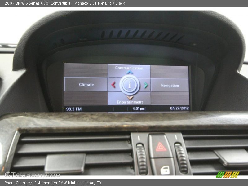 Monaco Blue Metallic / Black 2007 BMW 6 Series 650i Convertible
