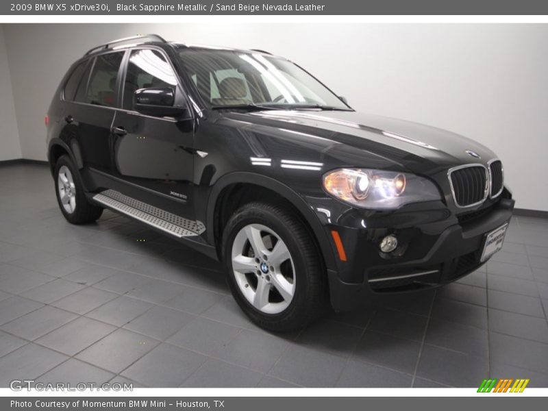 Black Sapphire Metallic / Sand Beige Nevada Leather 2009 BMW X5 xDrive30i