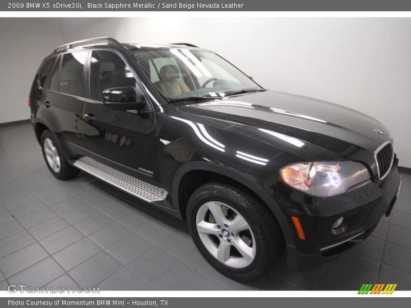 Black Sapphire Metallic / Sand Beige Nevada Leather 2009 BMW X5 xDrive30i