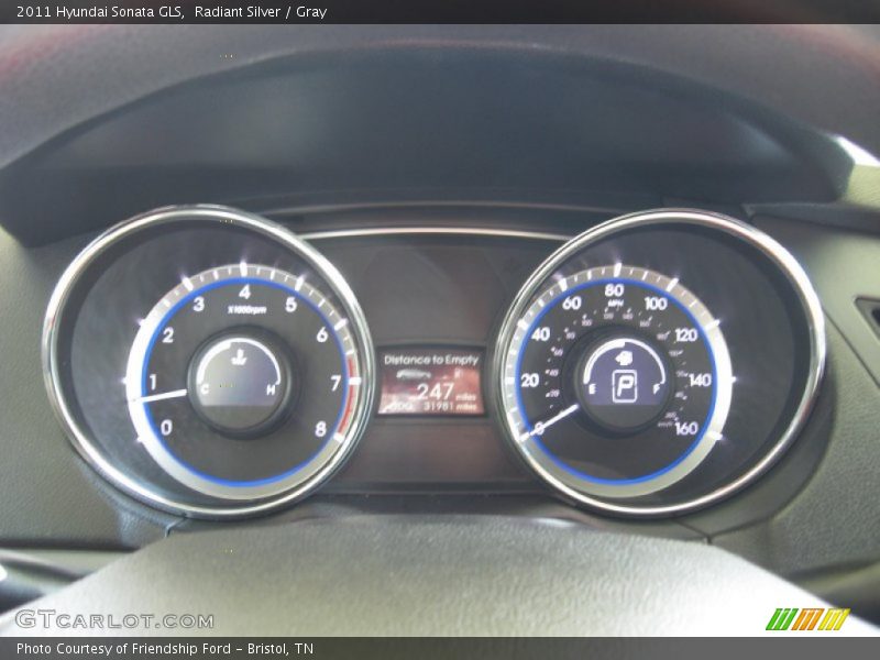 Radiant Silver / Gray 2011 Hyundai Sonata GLS