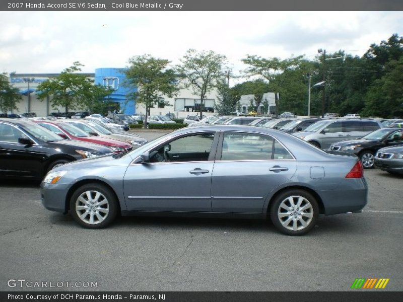 Cool Blue Metallic / Gray 2007 Honda Accord SE V6 Sedan