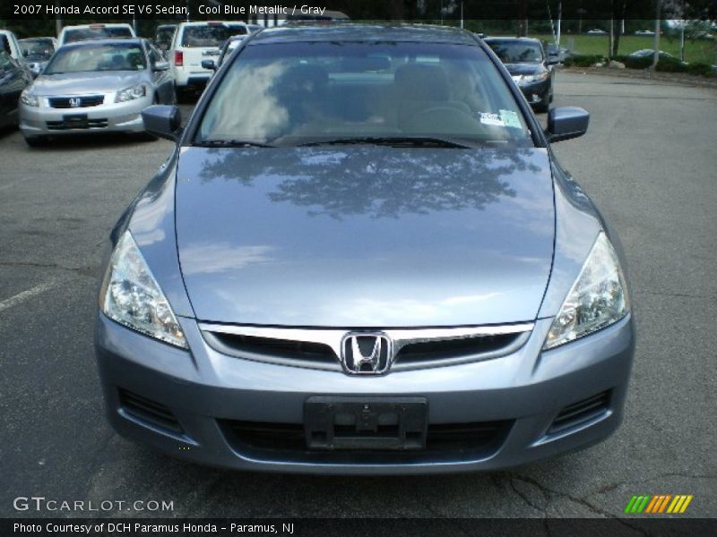 Cool Blue Metallic / Gray 2007 Honda Accord SE V6 Sedan