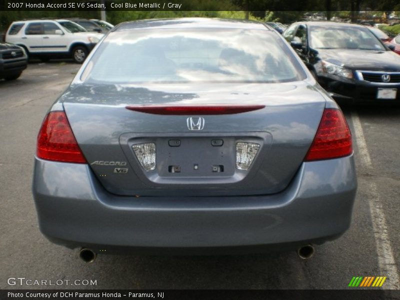 Cool Blue Metallic / Gray 2007 Honda Accord SE V6 Sedan