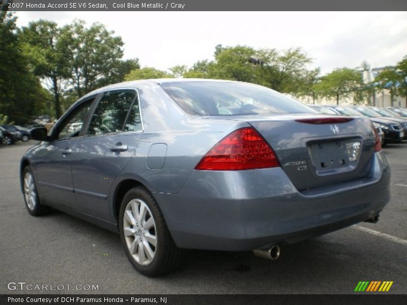 Cool Blue Metallic / Gray 2007 Honda Accord SE V6 Sedan