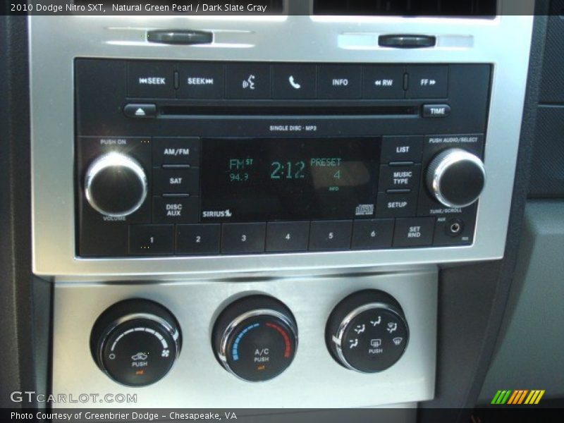 Natural Green Pearl / Dark Slate Gray 2010 Dodge Nitro SXT