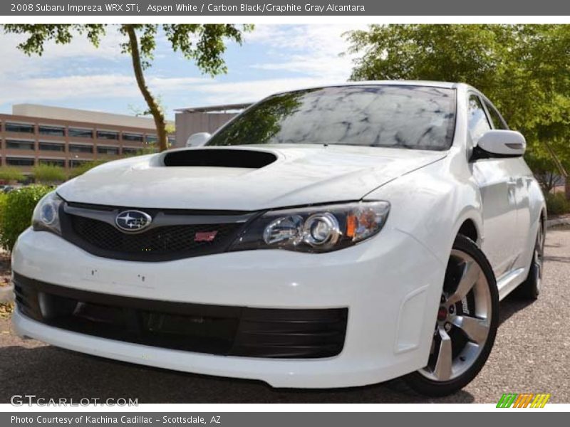 Aspen White / Carbon Black/Graphite Gray Alcantara 2008 Subaru Impreza WRX STi