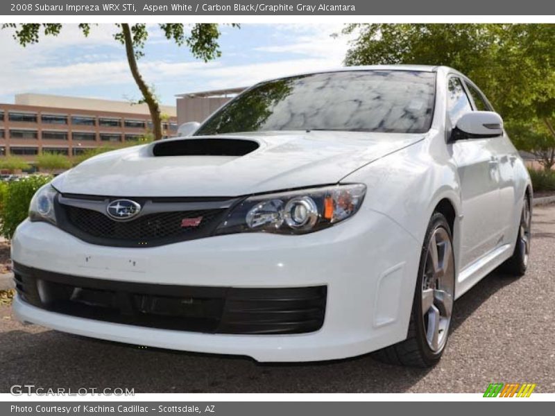 Aspen White / Carbon Black/Graphite Gray Alcantara 2008 Subaru Impreza WRX STi