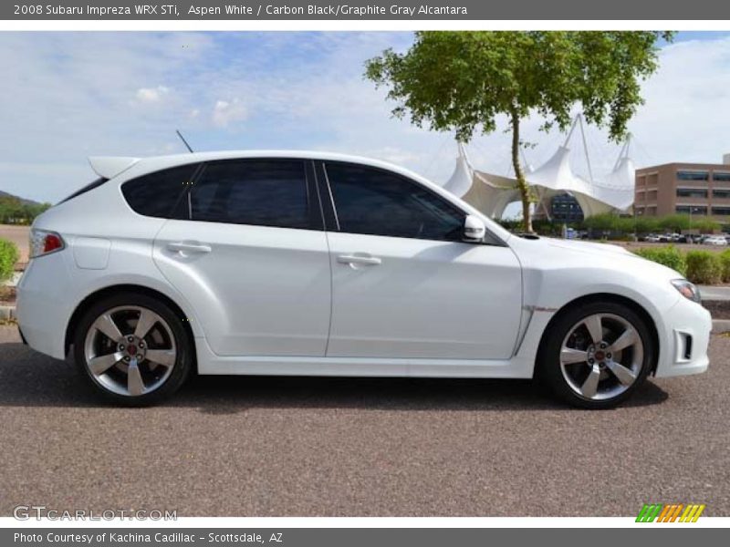 Aspen White / Carbon Black/Graphite Gray Alcantara 2008 Subaru Impreza WRX STi