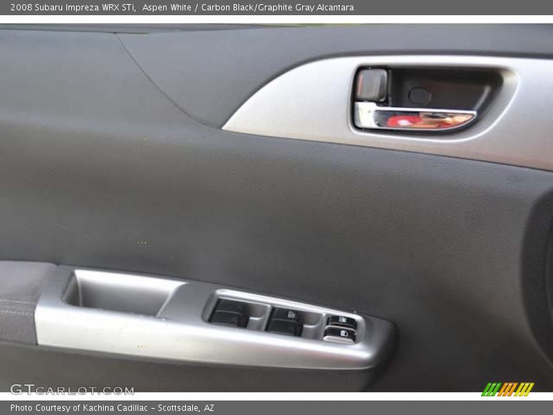Aspen White / Carbon Black/Graphite Gray Alcantara 2008 Subaru Impreza WRX STi