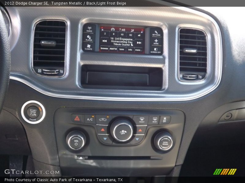 Tungsten Metallic / Black/Light Frost Beige 2012 Dodge Charger SE