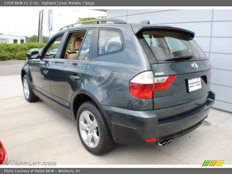 Highland Green Metallic / Beige 2008 BMW X3 3.0si