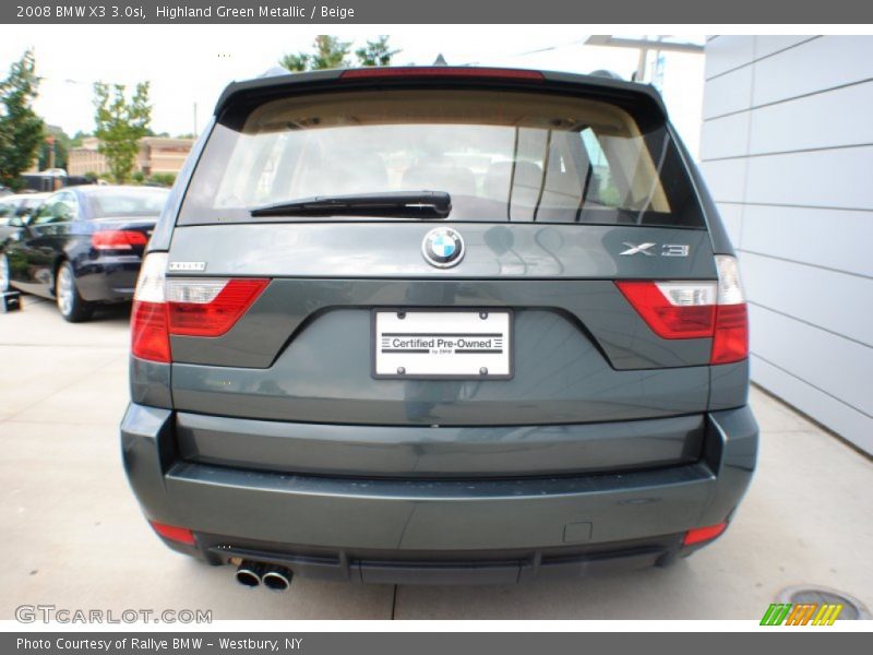 Highland Green Metallic / Beige 2008 BMW X3 3.0si