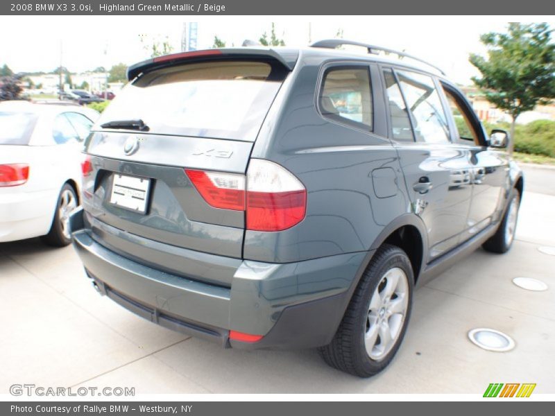Highland Green Metallic / Beige 2008 BMW X3 3.0si