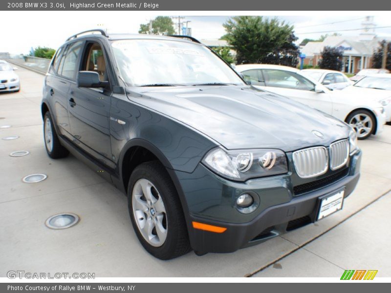 Highland Green Metallic / Beige 2008 BMW X3 3.0si
