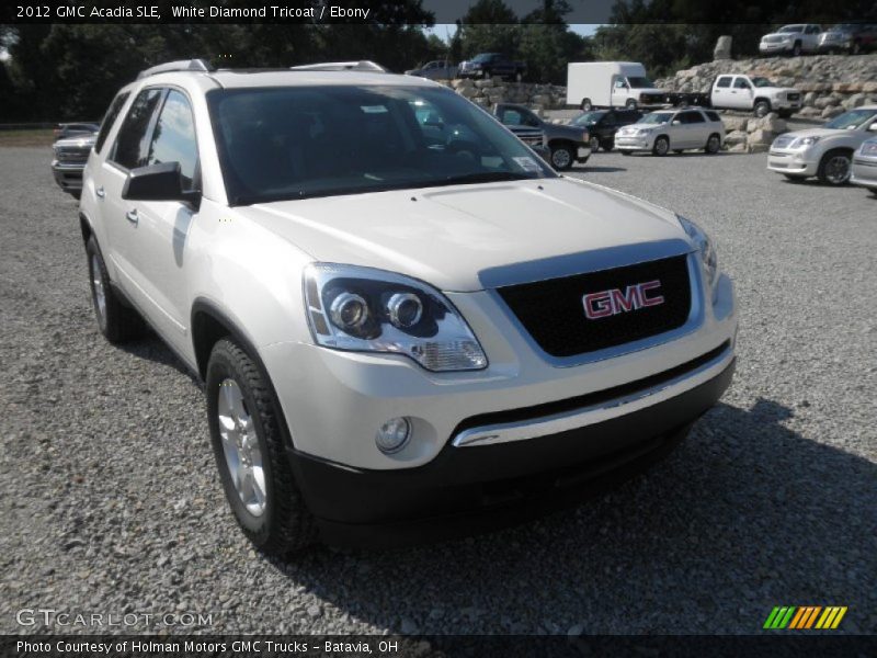 White Diamond Tricoat / Ebony 2012 GMC Acadia SLE