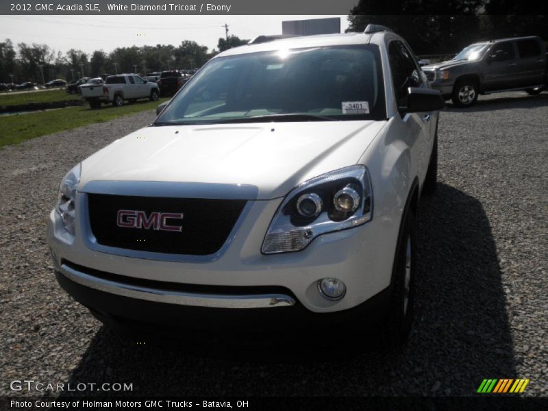 White Diamond Tricoat / Ebony 2012 GMC Acadia SLE