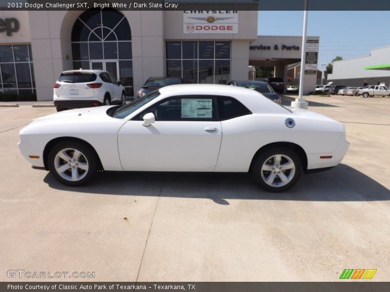Bright White / Dark Slate Gray 2012 Dodge Challenger SXT