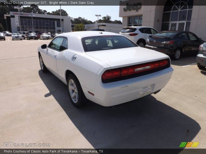Bright White / Dark Slate Gray 2012 Dodge Challenger SXT