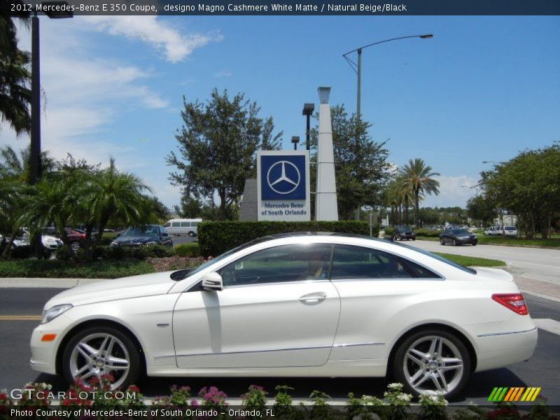 designo Magno Cashmere White Matte / Natural Beige/Black 2012 Mercedes-Benz E 350 Coupe