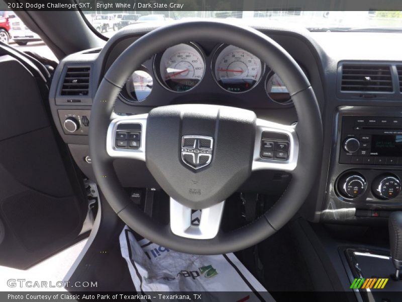 Bright White / Dark Slate Gray 2012 Dodge Challenger SXT