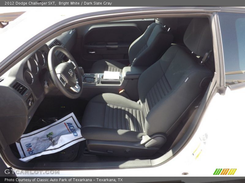 Bright White / Dark Slate Gray 2012 Dodge Challenger SXT