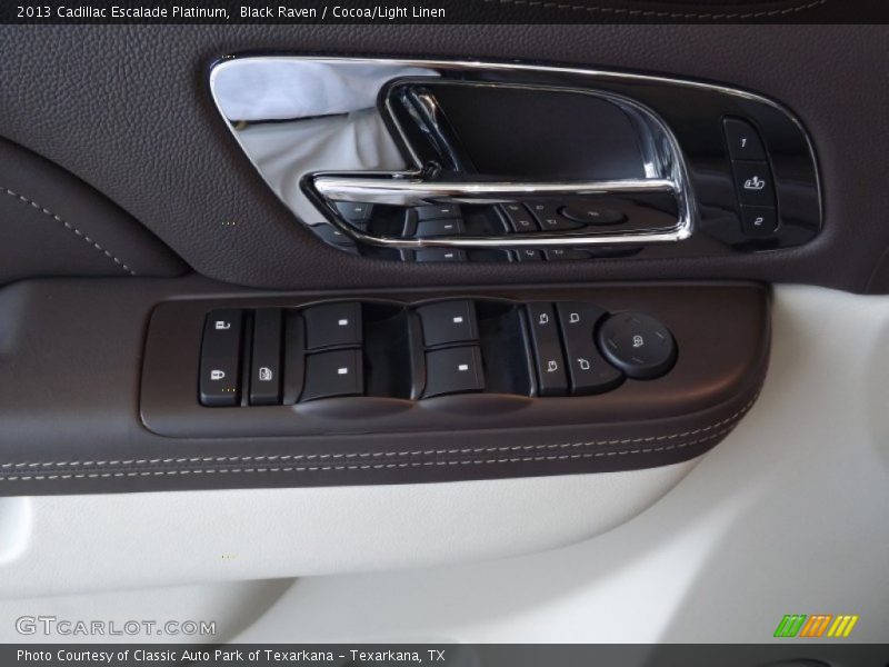 Black Raven / Cocoa/Light Linen 2013 Cadillac Escalade Platinum