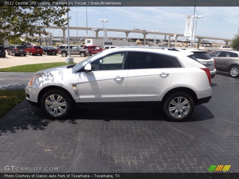 Platinum Ice Tricoat / Shale/Brownstone 2012 Cadillac SRX Luxury