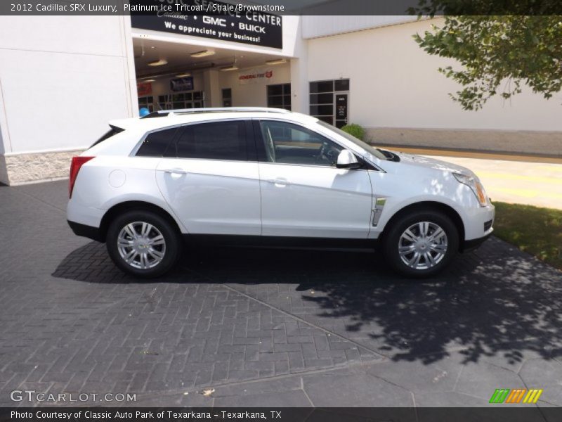 Platinum Ice Tricoat / Shale/Brownstone 2012 Cadillac SRX Luxury