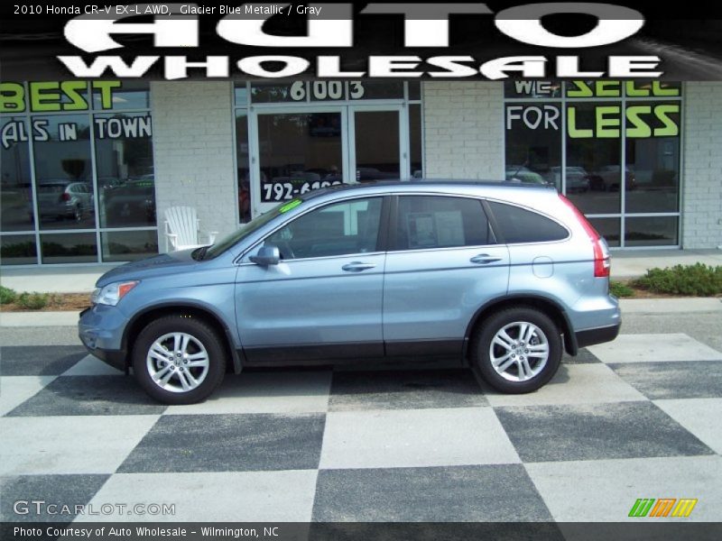 Glacier Blue Metallic / Gray 2010 Honda CR-V EX-L AWD