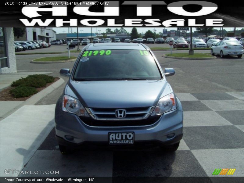 Glacier Blue Metallic / Gray 2010 Honda CR-V EX-L AWD