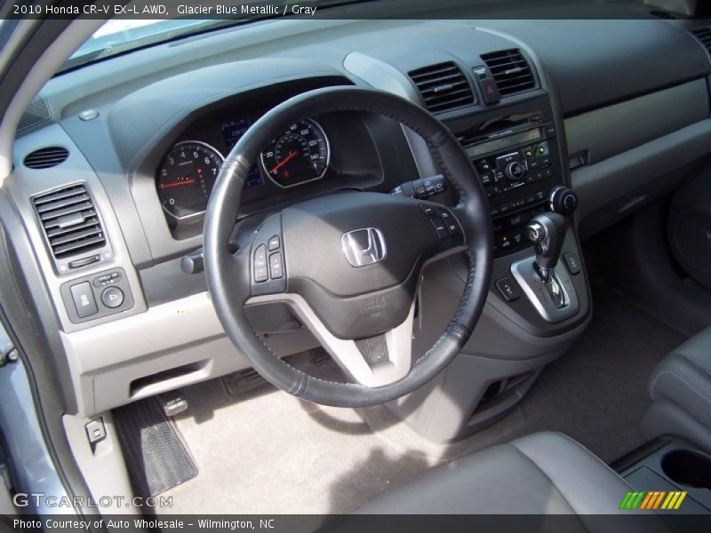 Glacier Blue Metallic / Gray 2010 Honda CR-V EX-L AWD