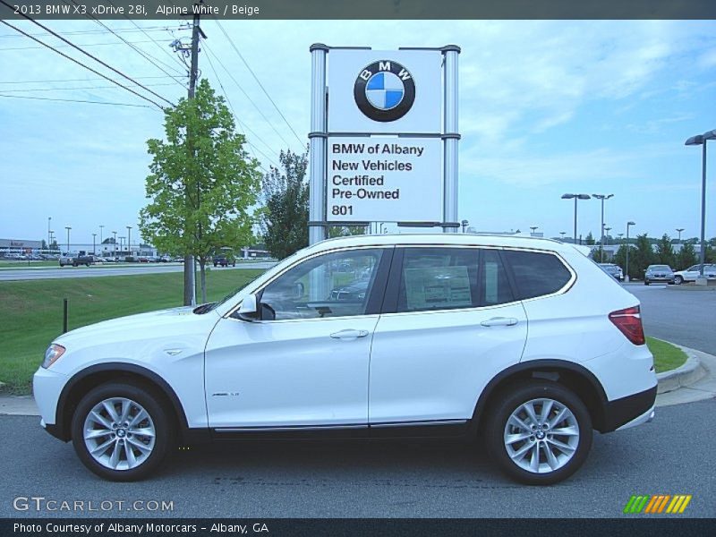 Alpine White / Beige 2013 BMW X3 xDrive 28i